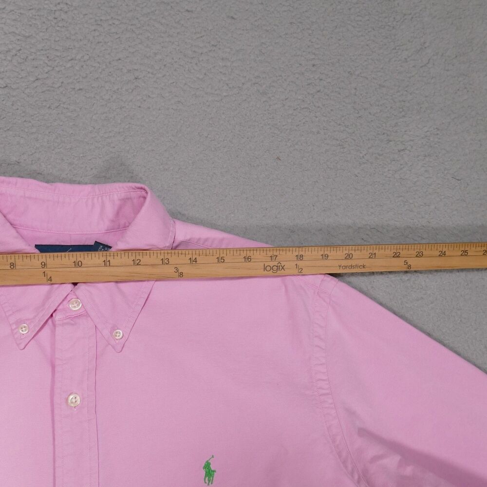 Polo Ralph Lauren Shirt Mens XL Custom Fit Chambray Pink Button Down Long Sleeve - Picture 9 of 15
